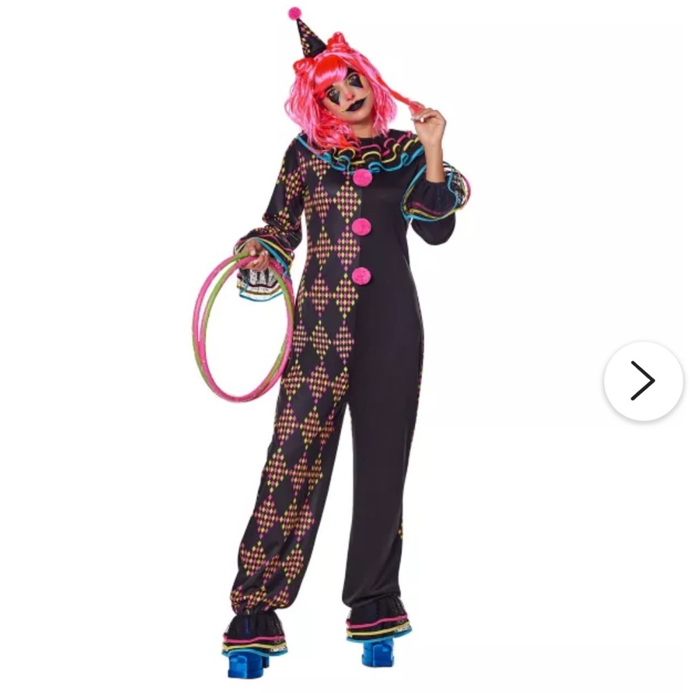 Spirit Adult Neon Clown Jumpsuit Costume